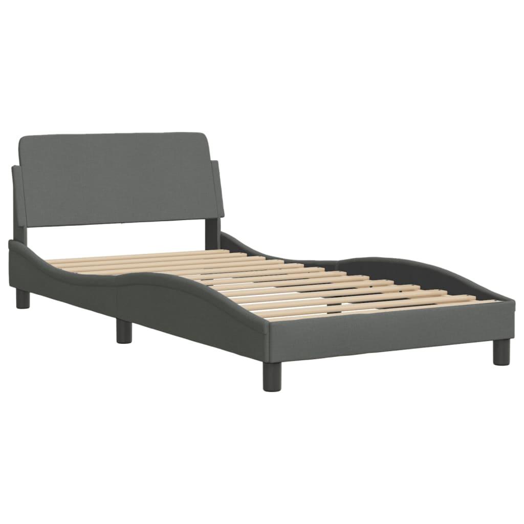Twin XL Bed Frame with Headboard – Dark Gray Fabric 39.4"x79.9 - PRHOMZ