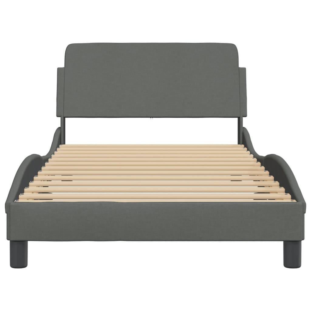 Twin XL Bed Frame with Headboard – Dark Gray Fabric 39.4"x79.9 - PRHOMZ