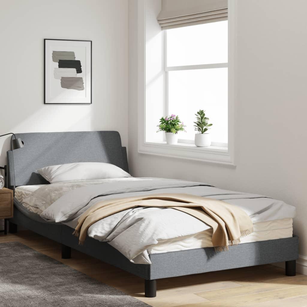 Twin XL Bed Frame with Headboard – Dark Gray Fabric 39.4"x79.9 - PRHOMZ