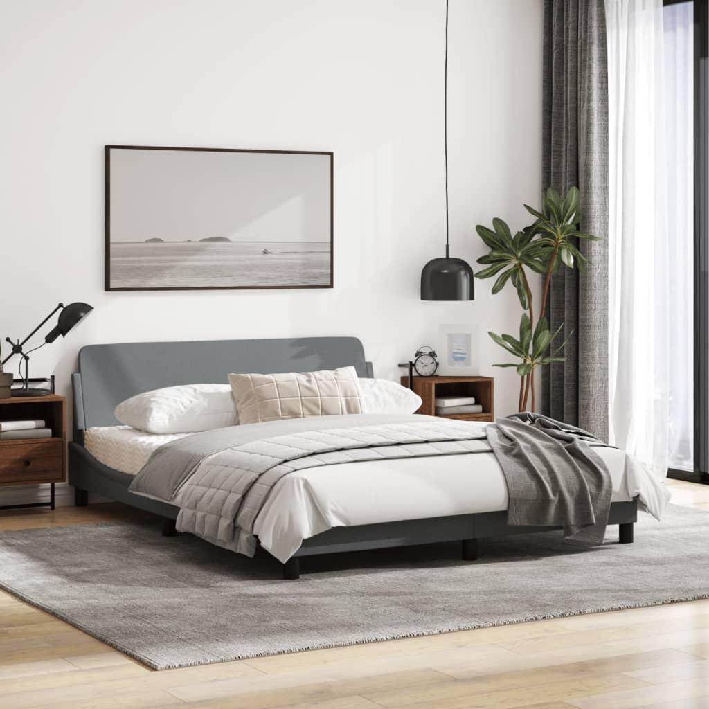 Twin XL Bed Frame with Headboard – Dark Gray Fabric 39.4"x79.9 - PRHOMZ