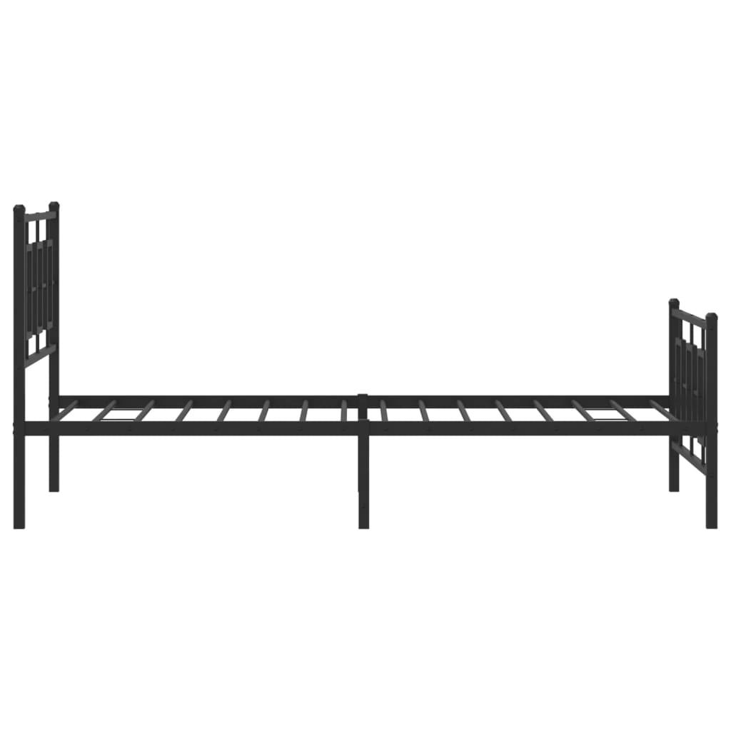 vidaXL Metal Bed Frame with Headboard and Footboard Black 39.4"x78.7" - PRHOMZ