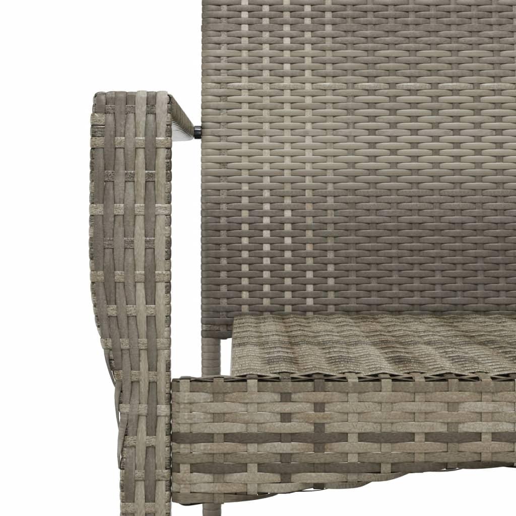 vidaXL 9 Piece Patio Dining Set with Cushions Gray Poly Rattan - PRHOMZ