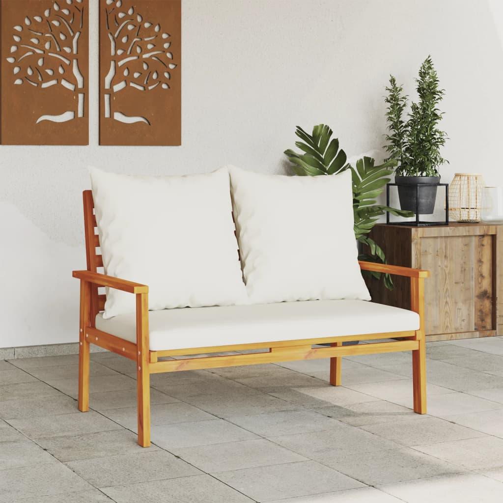vidaXL Patio Sofa Bench 47.2" with Cushion Solid Wood Acacia - PRHOMZ