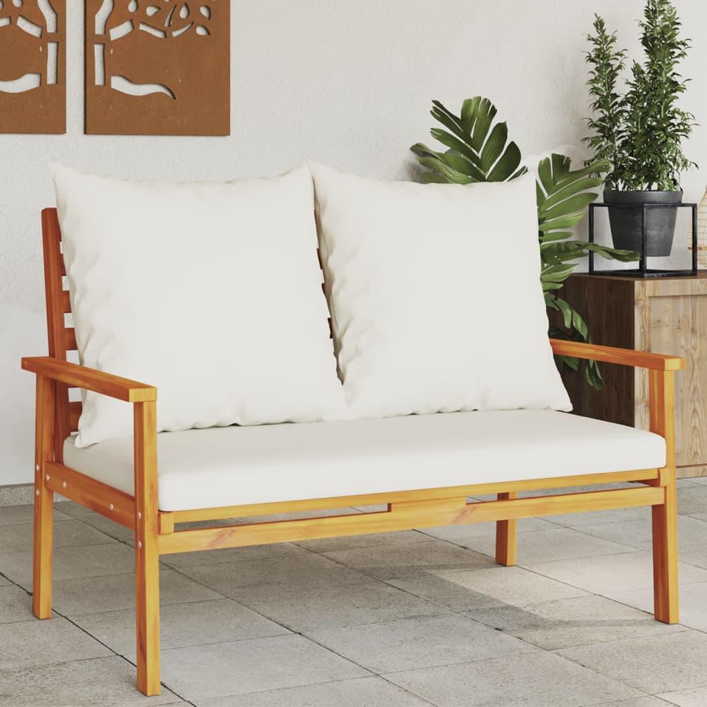 vidaXL Patio Sofa Bench 47.2" with Cushion Solid Wood Acacia - PRHOMZ