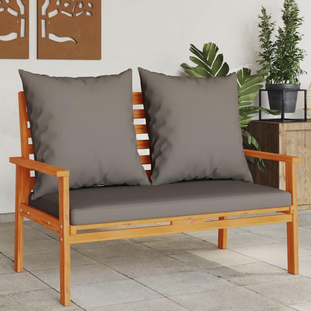 vidaXL Patio Sofa Bench 47.2" with Cushion Solid Wood Acacia - PRHOMZ