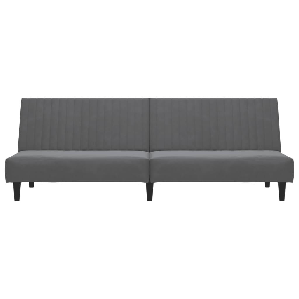 vidaXL 2-Seater Sofa Bed Dark Gray Velvet - PRHOMZ
