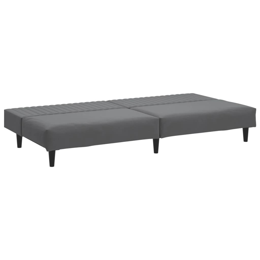 vidaXL 2-Seater Sofa Bed Dark Gray Velvet - PRHOMZ