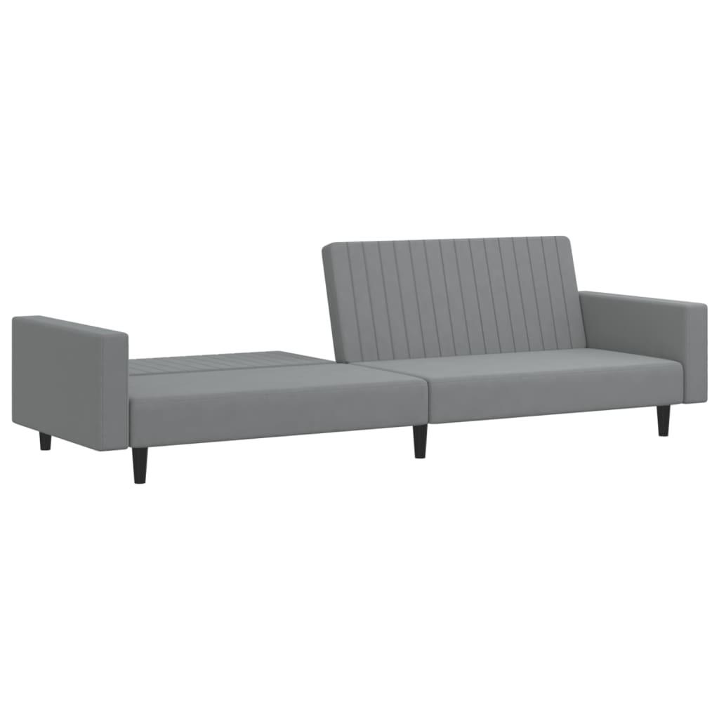 vidaXL 2-Seater Sofa Bed Light Gray Velvet - PRHOMZ