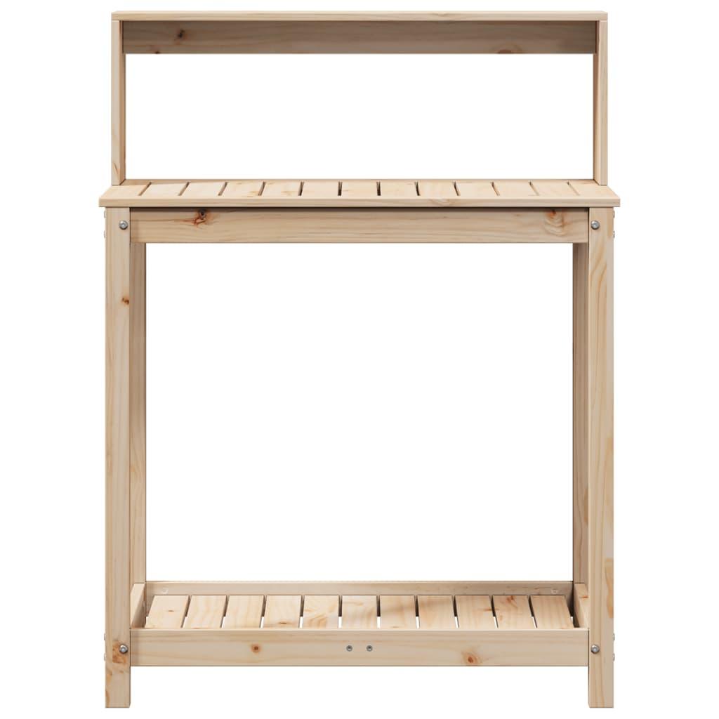 vidaXL Potting Table with Shelves 32.5"x19.7"x43.1" Solid Wood Pine - PRHOMZ