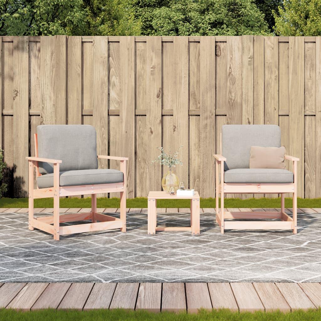 vidaXL 3 Piece Patio Lounge Set Solid Wood Douglas - PRHOMZ