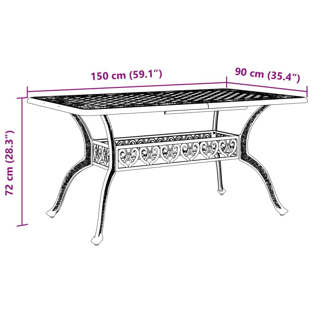 vidaXL Patio Table Garden Outdoor Balcony Backyard Furniture Cast Aluminum - PRHOMZ