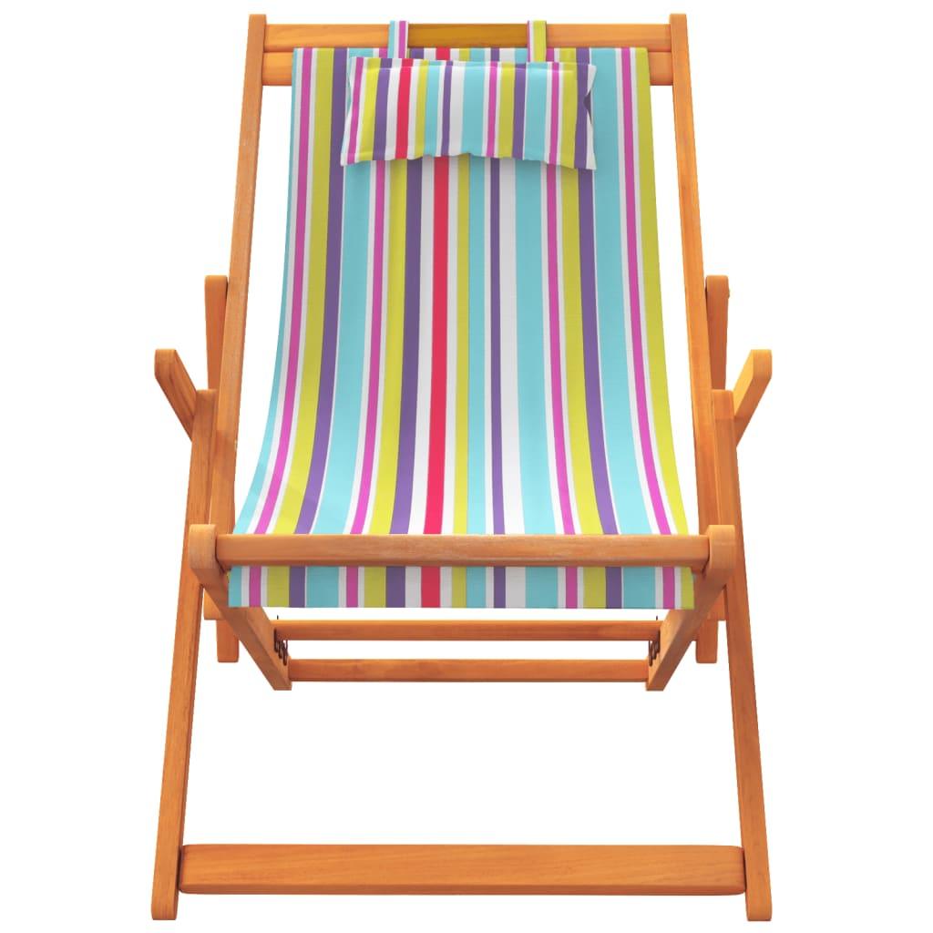 vidaXL Folding Beach Chairs 2 pcs Multicolor Fabric - PRHOMZ