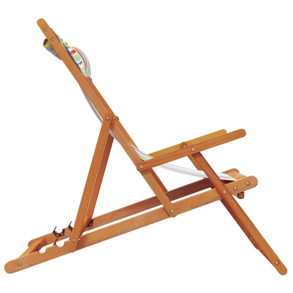 vidaXL Folding Beach Chairs 2 pcs Multicolor Fabric - PRHOMZ