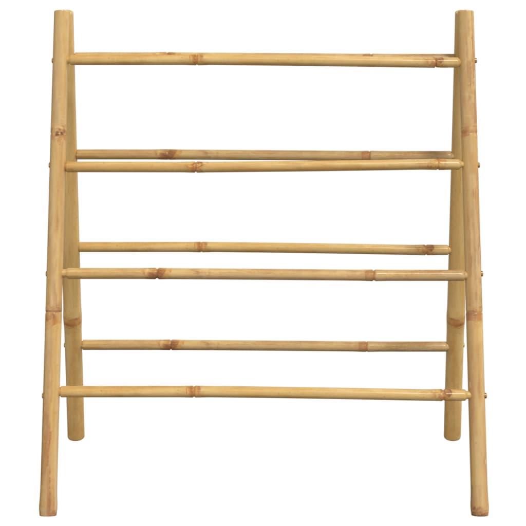 vidaXL Double Towel Ladder with 4 Rungs 35.4"x19.7"x39.4" Bamboo - PRHOMZ