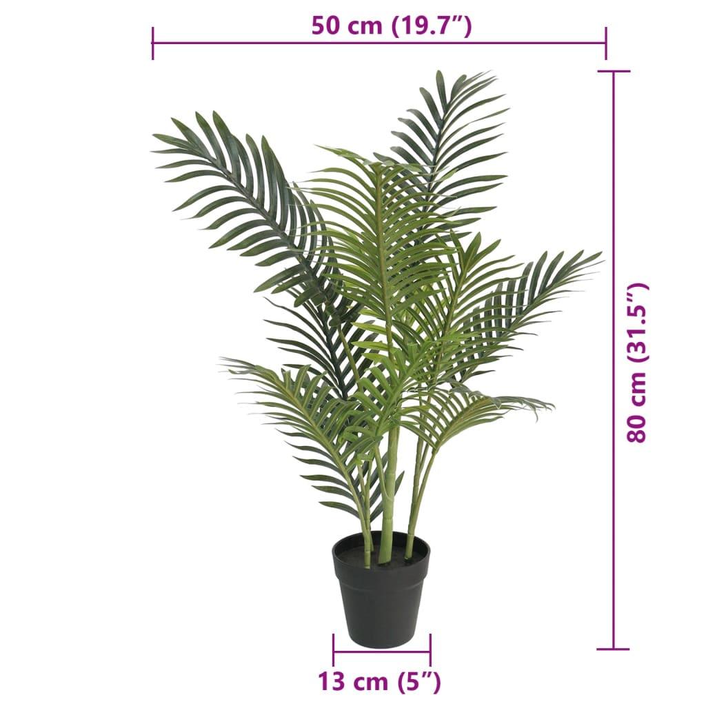 vidaXL Artificial Palm Tree Green 31.5" PP - PRHOMZ