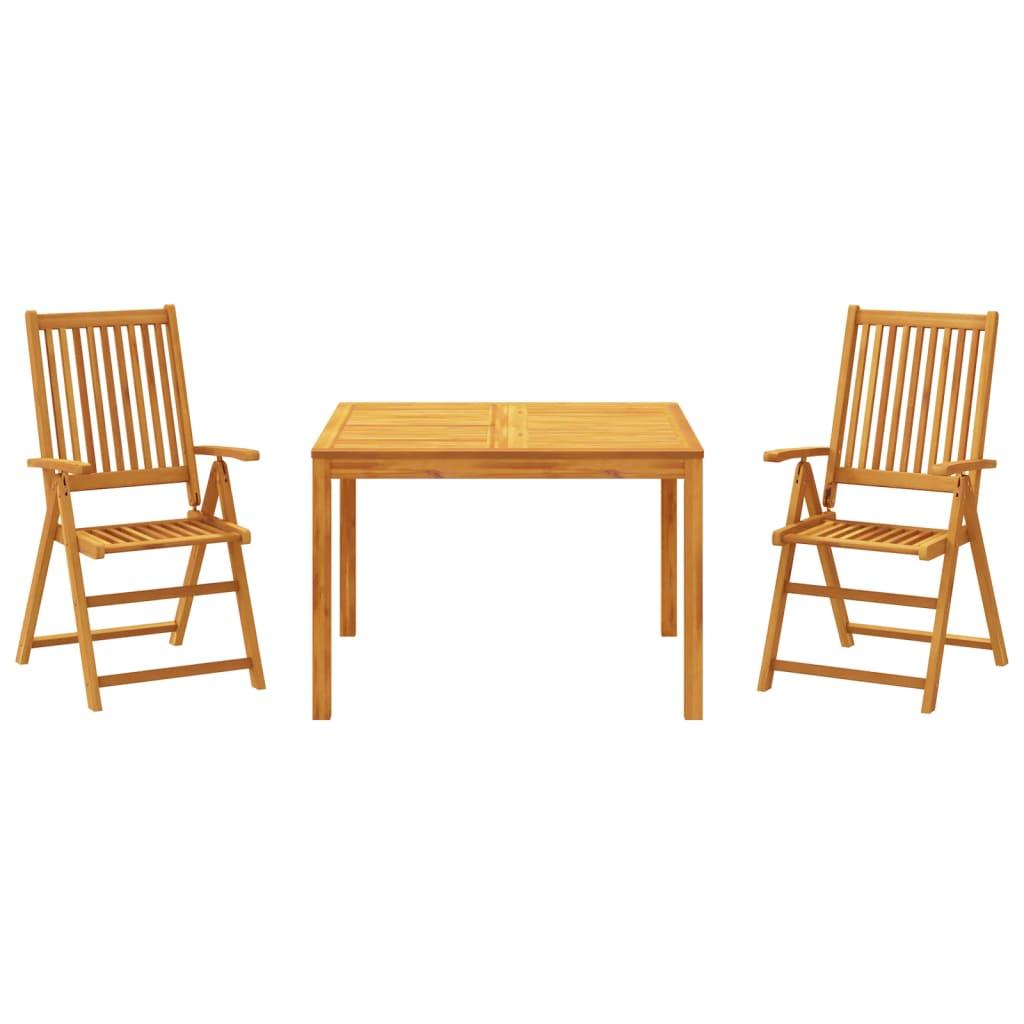 vidaXL Patio Dining Set Table and Chair Outdoor Furniture Solid Wood Acacia - PRHOMZ