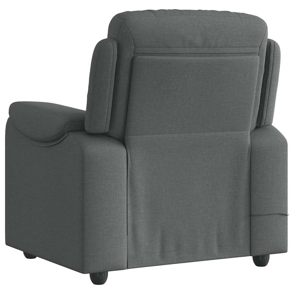 vidaXL Massage Recliner Chair Dark Gray Fabric - PRHOMZ