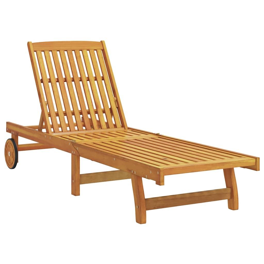 vidaXL Sun Loungers 2 pcs with Table Solid Wood Acacia - PRHOMZ
