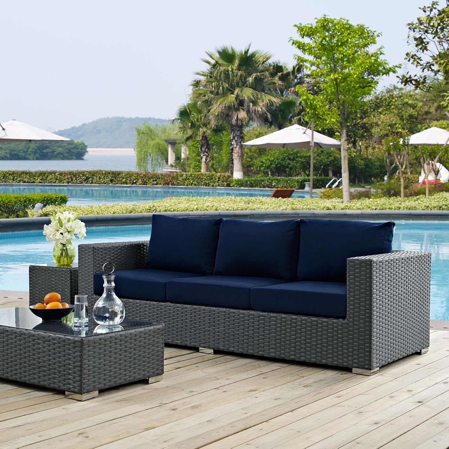 Weather-Resistant Wicker Rattan Outdoor Patio Sofa Set