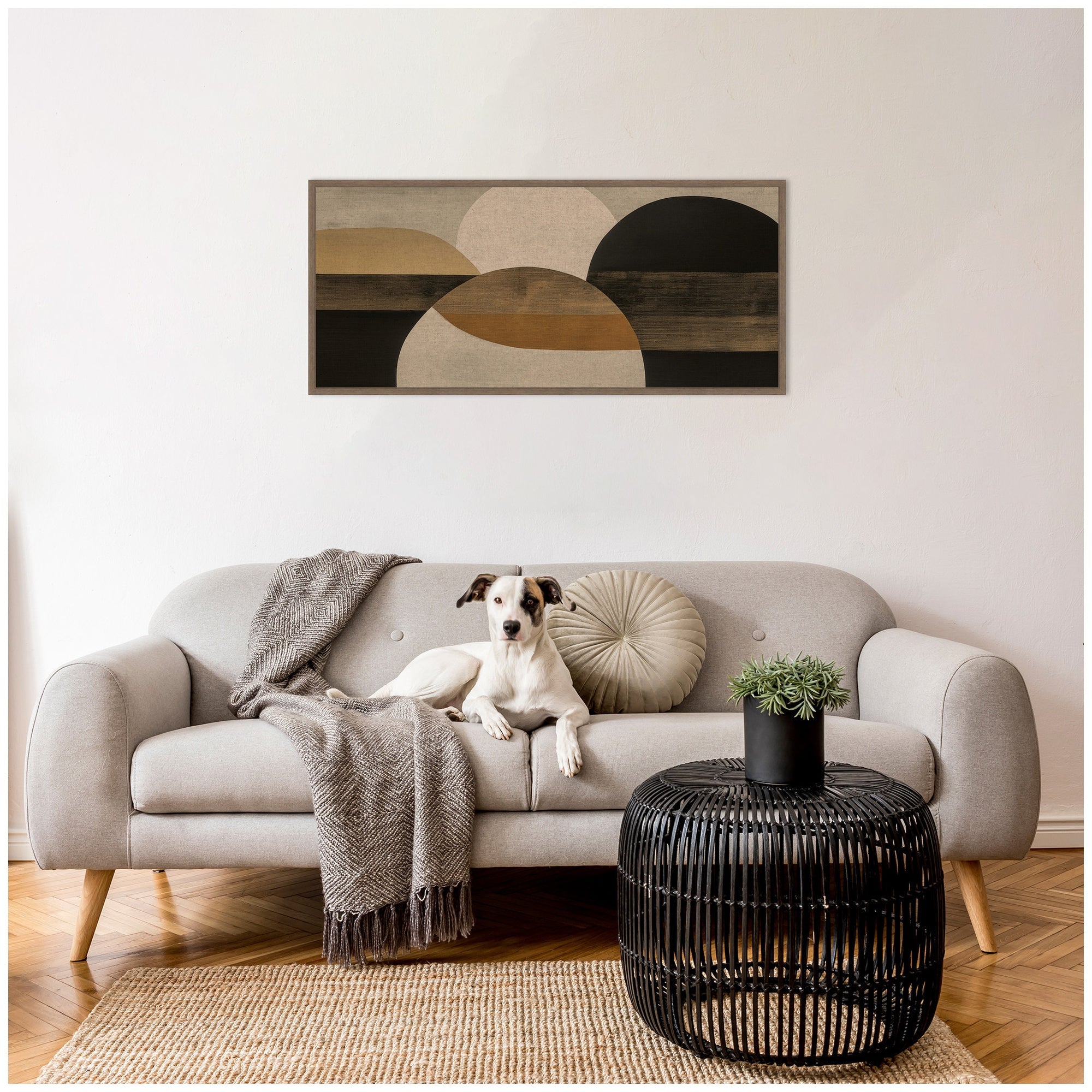 Neutral Rich Tonal Abstact II by The Creative Bunch Studio Framed Canvas Wall Art Print