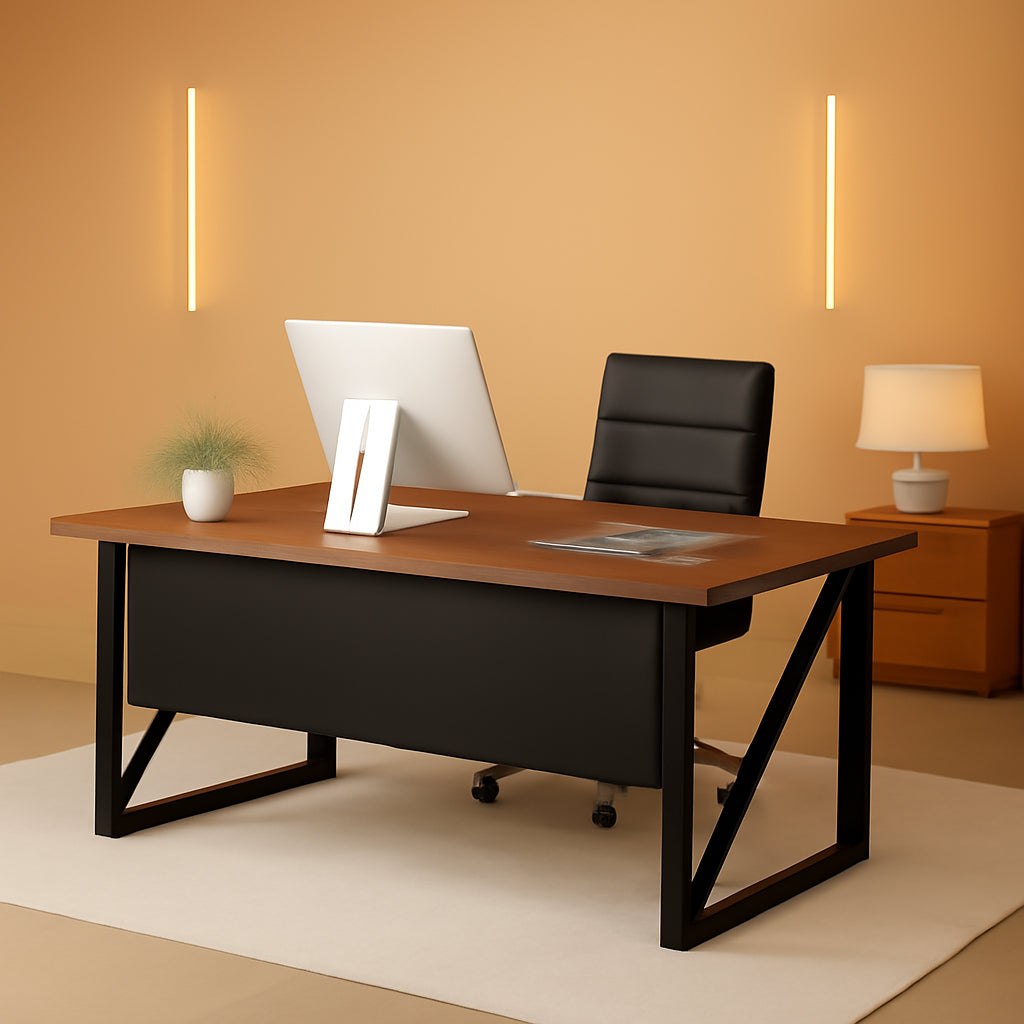 63 Inch L Shaped Desk With 47 Inch File Cabinet Brown Black