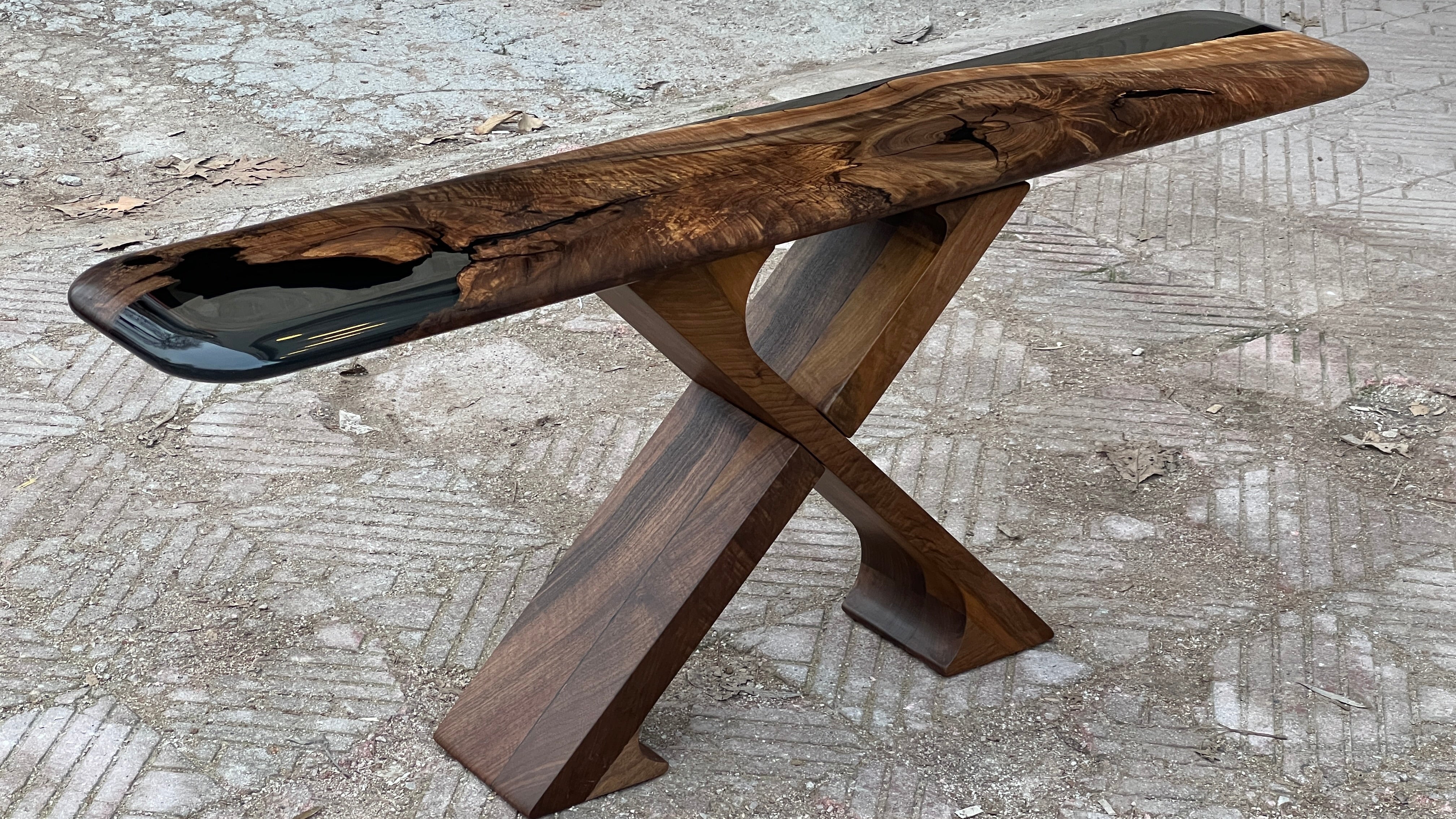 Handmade Solid Walnut Console Table for Entryway and Foyer