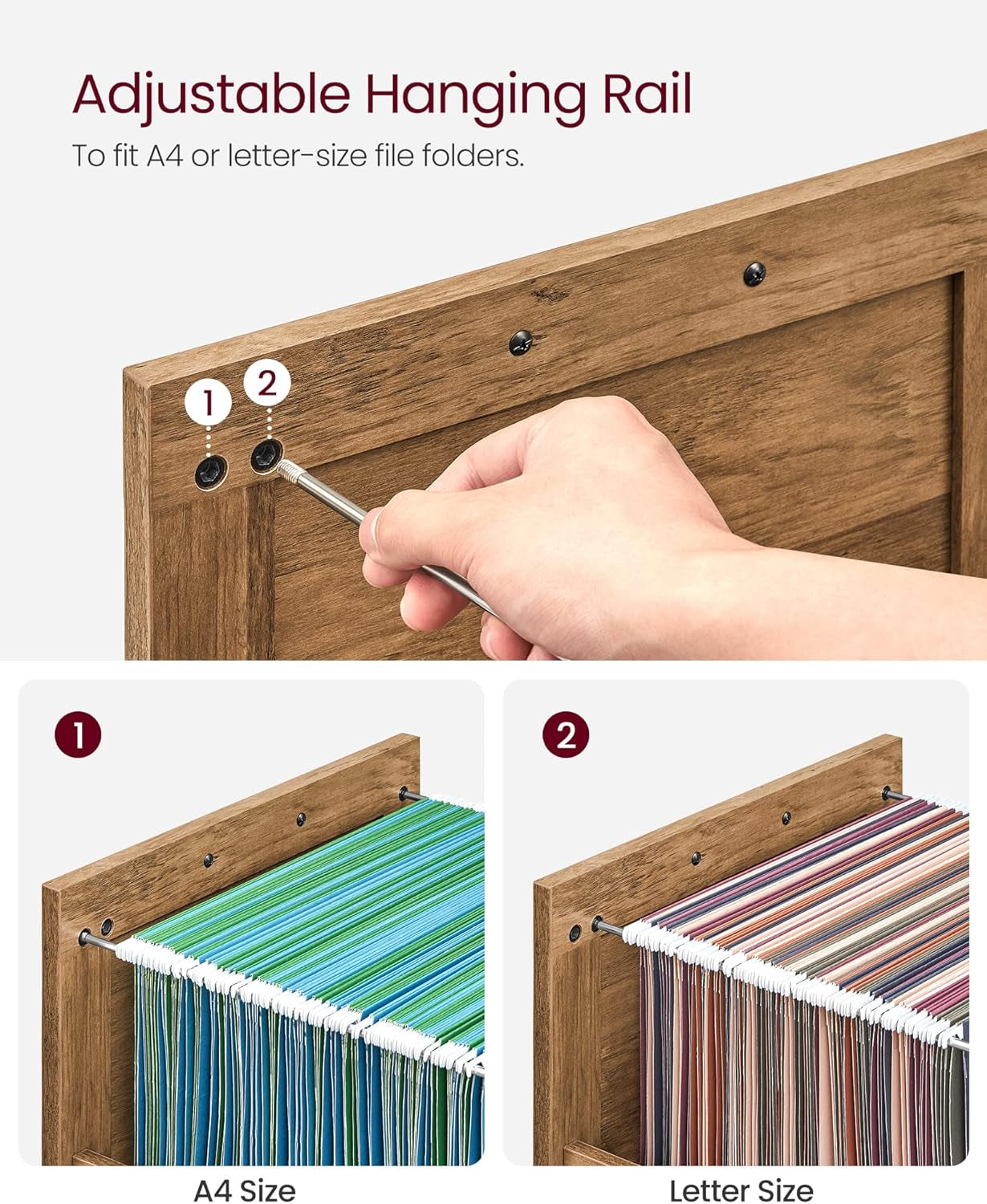 File Cabinet With 2 File Drawers Fits A4 Letter Size Home Office