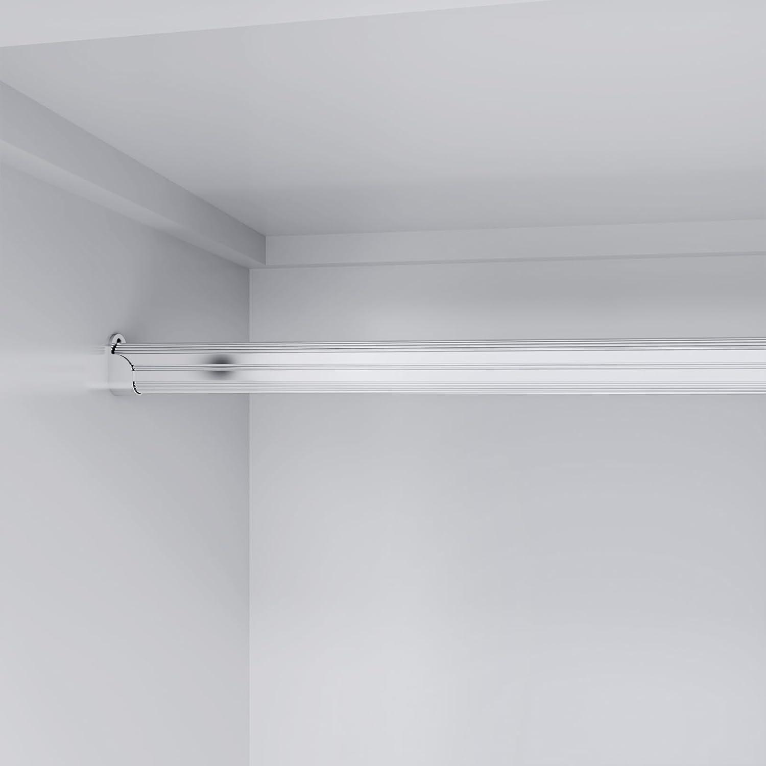 White Wooden Armoire Wardrobe – 2-Door Closet with Mirror, Hanging Rods, Drawers & Shelves for Bedroom - PRHOMZ