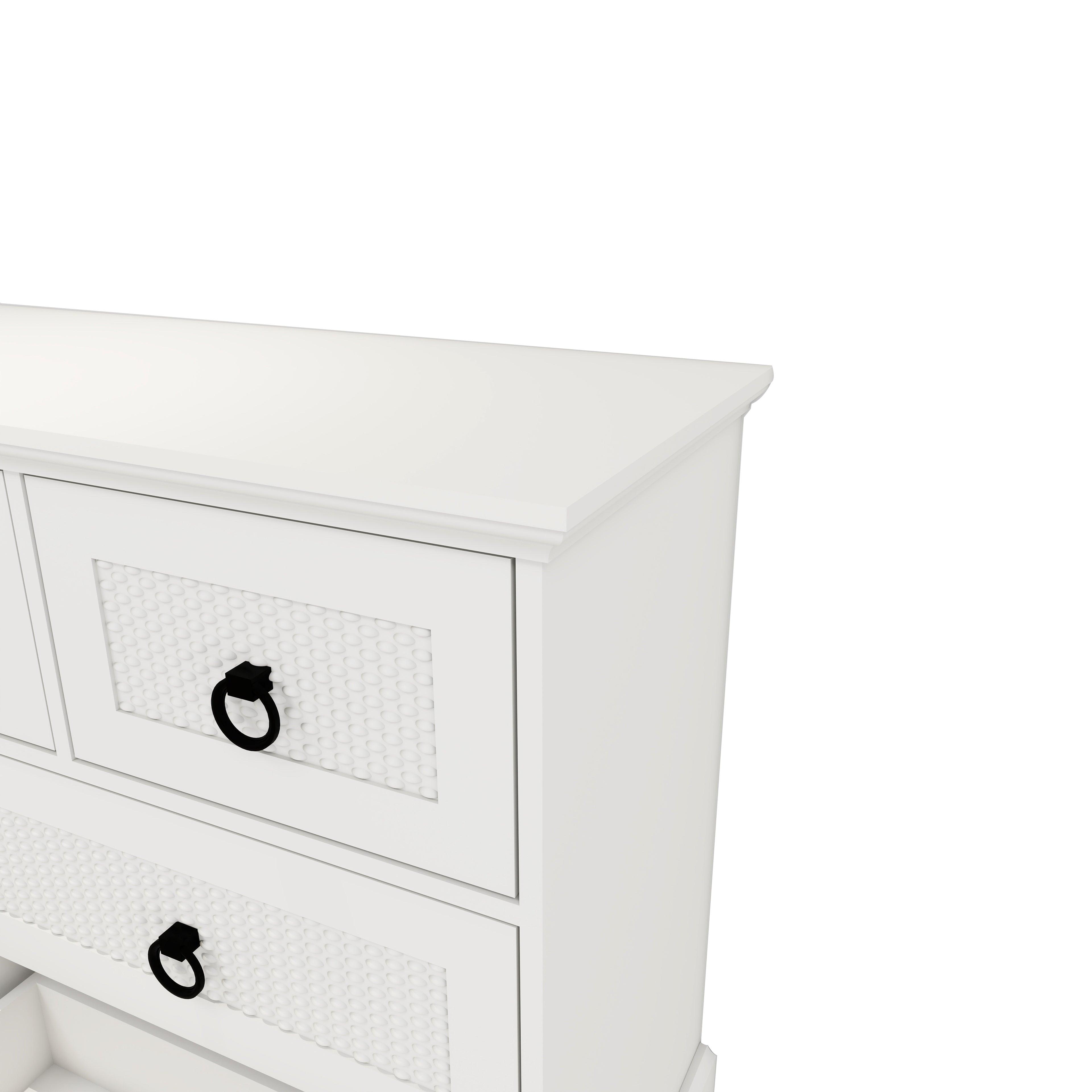 Modern 7-Drawer Dresser – 47" Wide Farmhouse Chest for Bedroom, Living Room, Entryway – White Tall Storage Cabinet - PRHOMZ