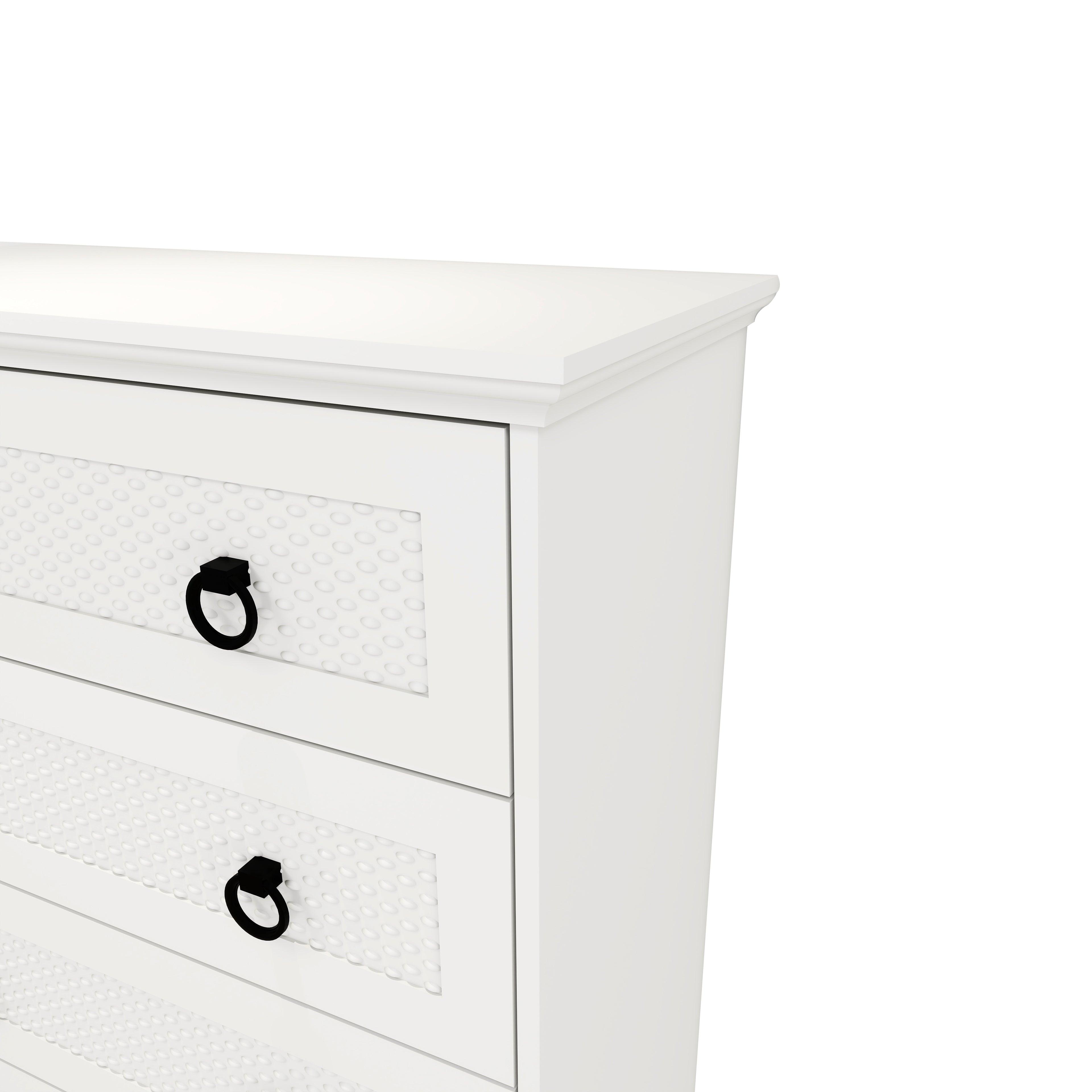 Modern 5-Drawer Dresser – 31.5" Wide Farmhouse Chest for Bedroom, Living Room, Entryway – White Tall Storage Cabinet - PRHOMZ