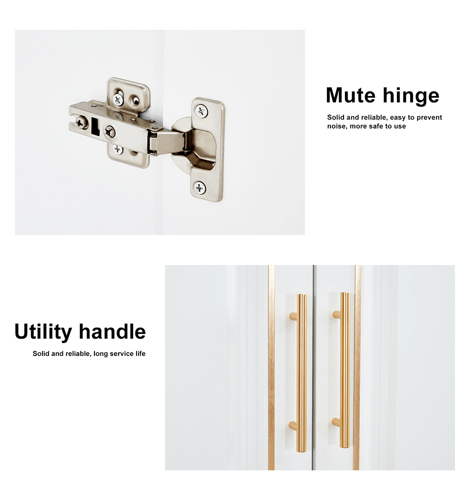 74” Tall White 3-Door Wardrobe Closet with Drawers by LivelyLodge | Freestanding Bedroom Armoire & Clothes Storage Cabinet with Hanging Rod and Shelves - PRHOMZ