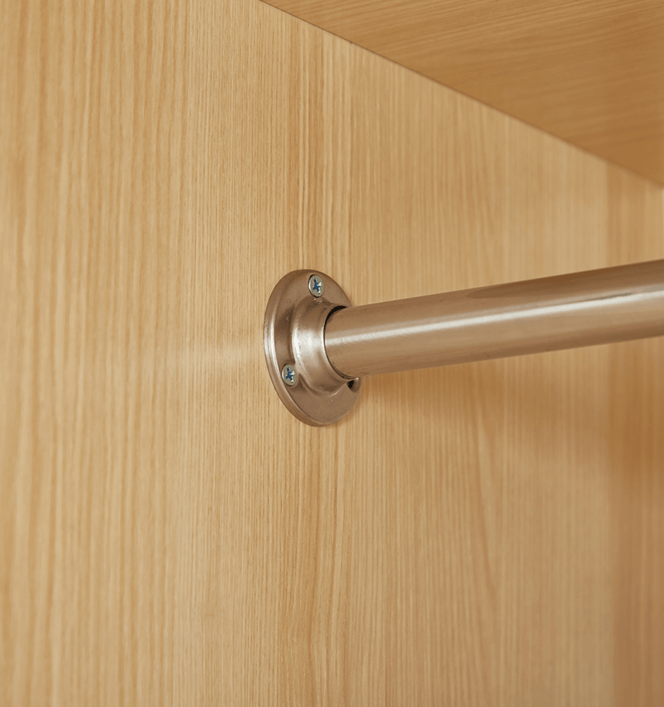 Natural Rattan Armoire Wardrobe – Wood 4-Door, 4-Drawer Closet with Mirrors, Hanging Rod & Shelves - PRHOMZ