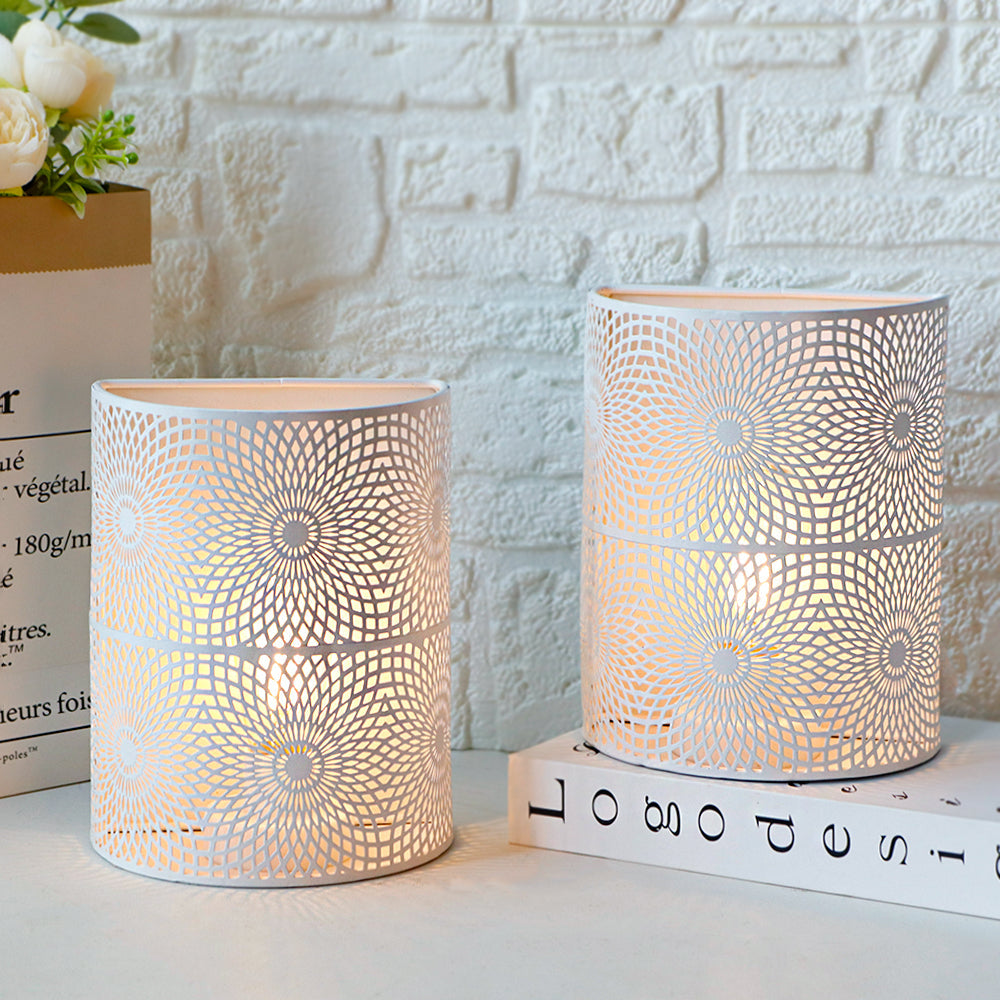 8''H Set of 2 Wall Sconce Lighting Metal Modern Wall Mount Lamp with 6-Hours Timer(Sunflower)-2