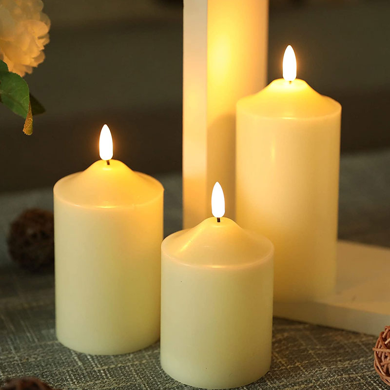 4/5/6inch High 3D Flameless Candles (Set of 3)-0