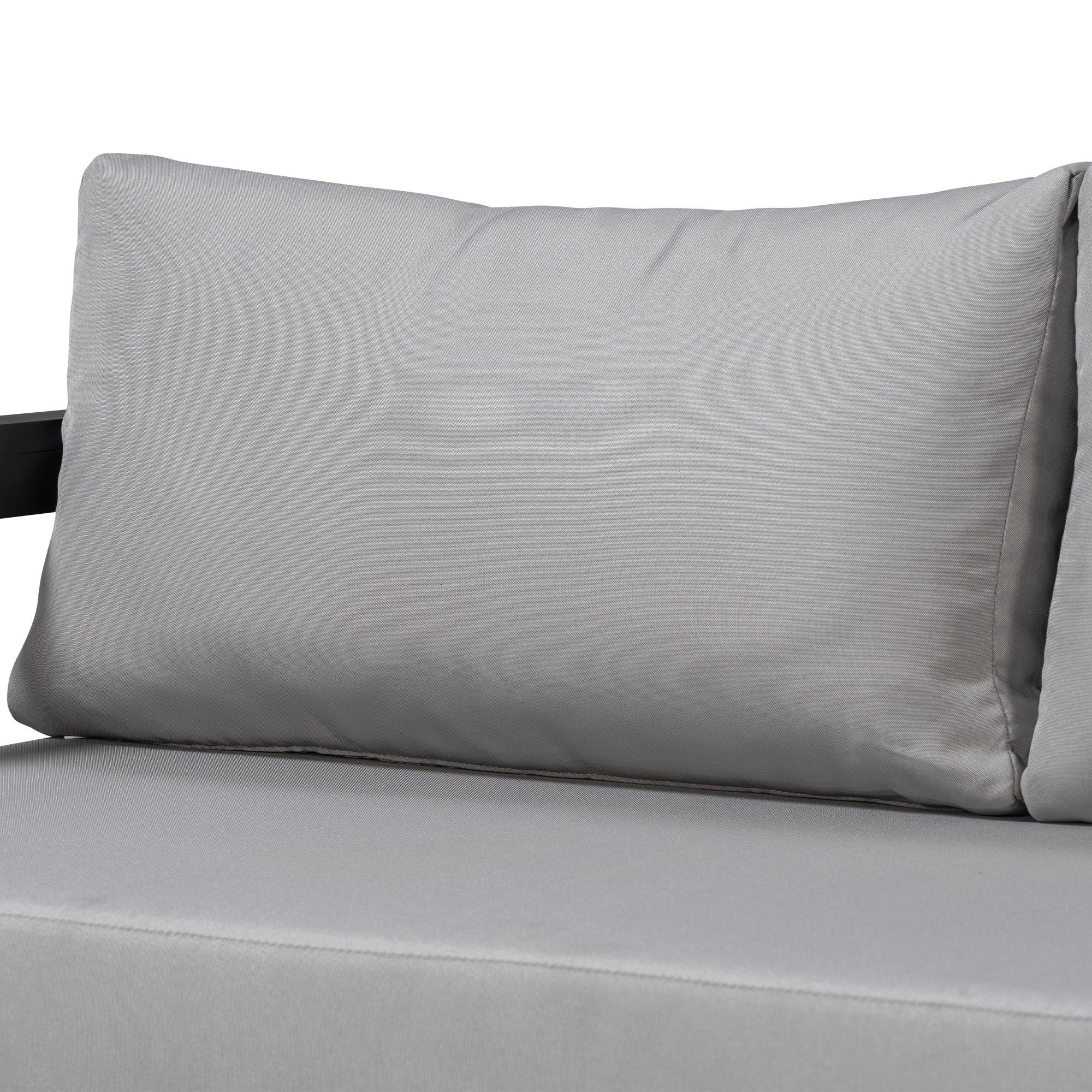 U_style Outdoor L-Shaped Sofa with Iron Frame and Ultra-Thick Cushions