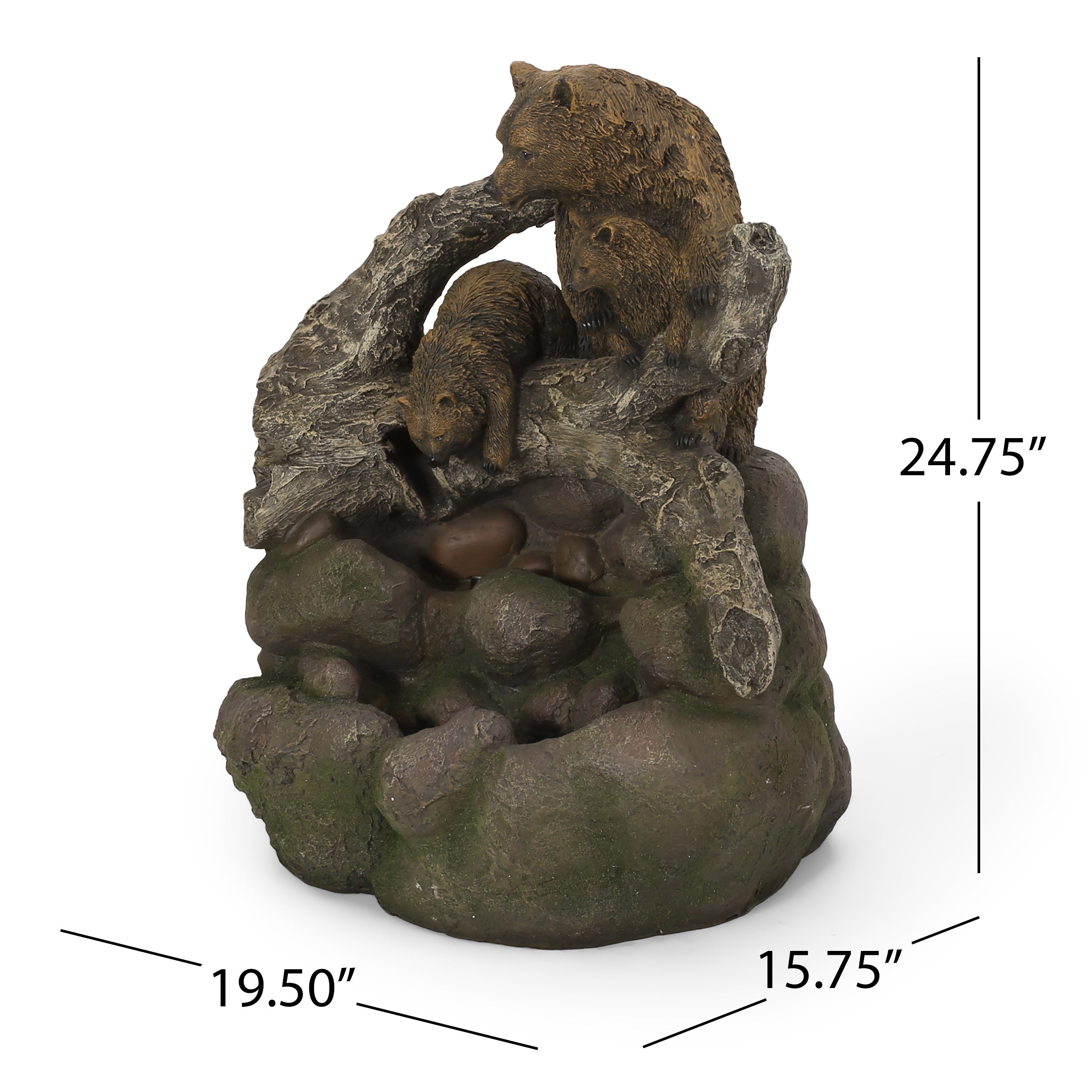 24.75' High Callan Fountain Weather Resistant Floor Fountain with Light