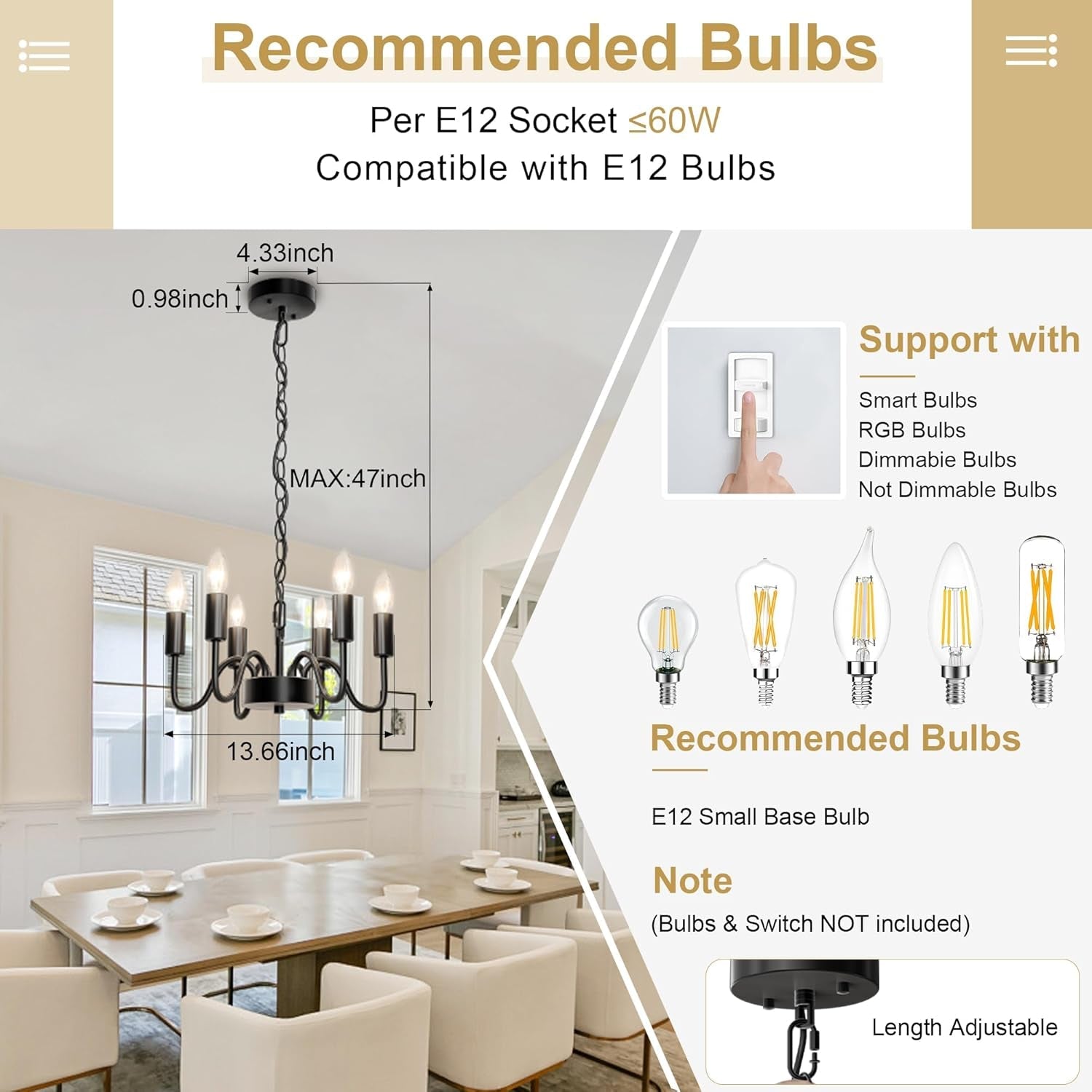 Black Industrial Farmhouse Chandelier With Adjustable Rope-1