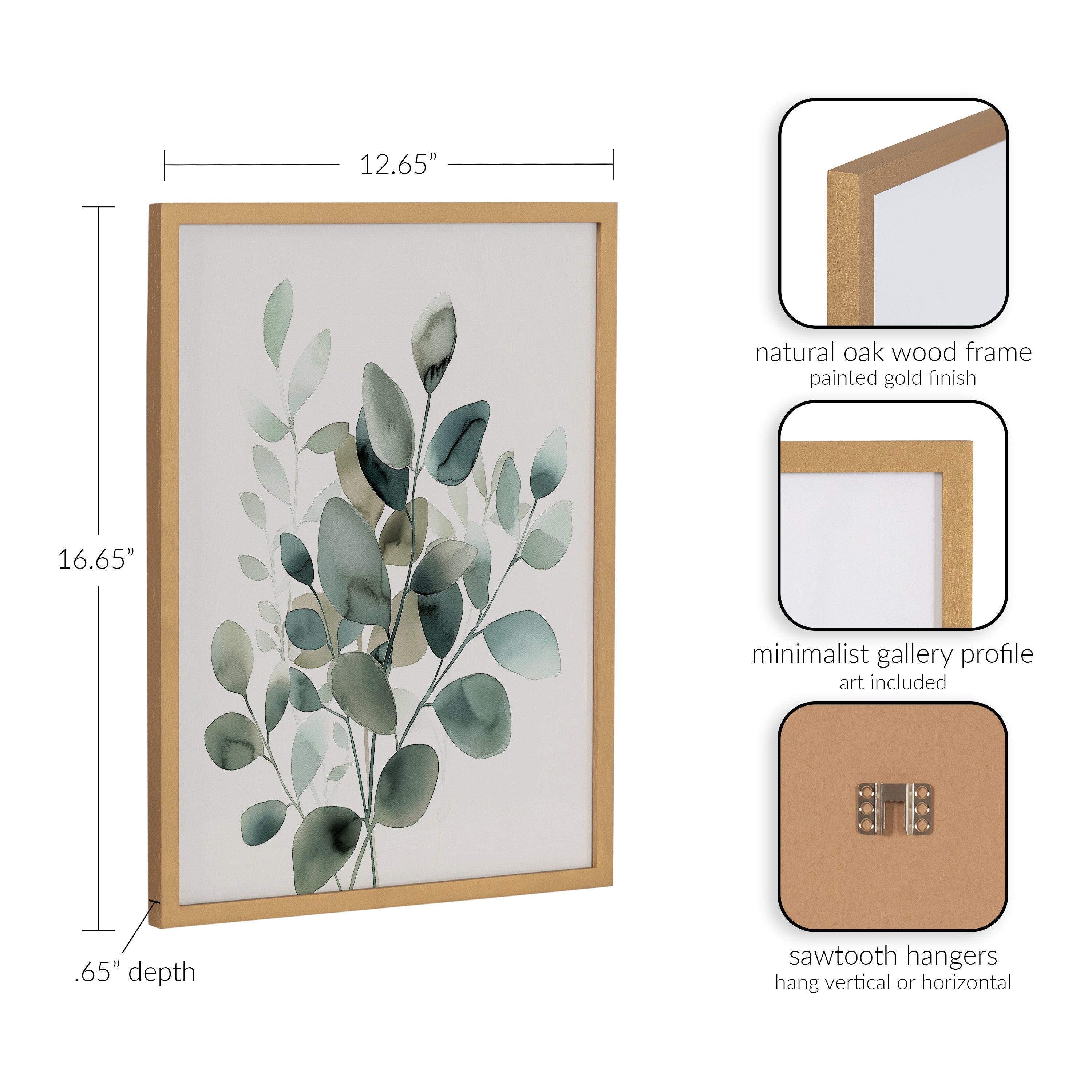 Gallery Modern Minimalist Botanical Watercolor in Muted Teal Print by The Creative Bunch Studio