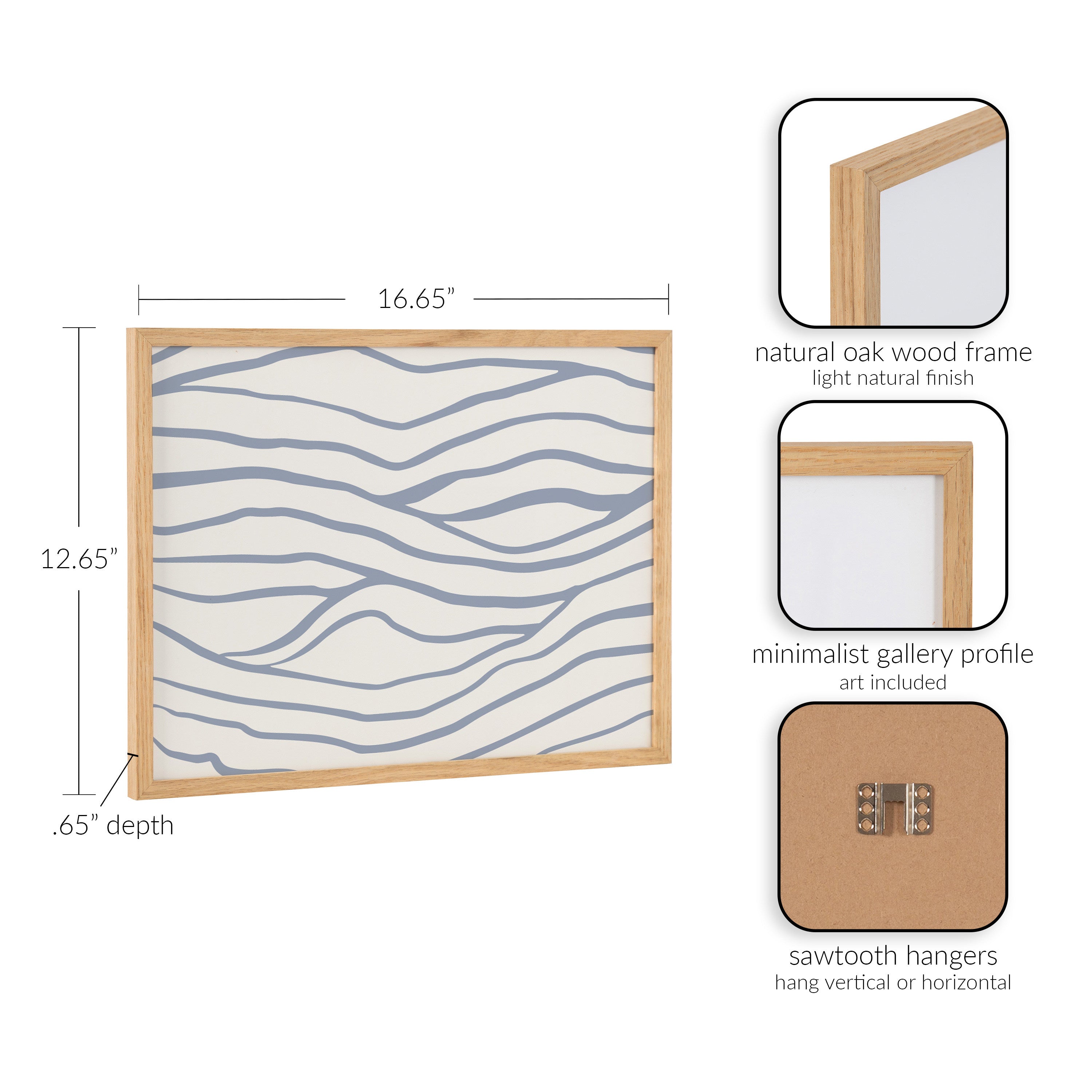 Gallery Simple Elegant Coastal Waves Print by The Creative Bunch Studio