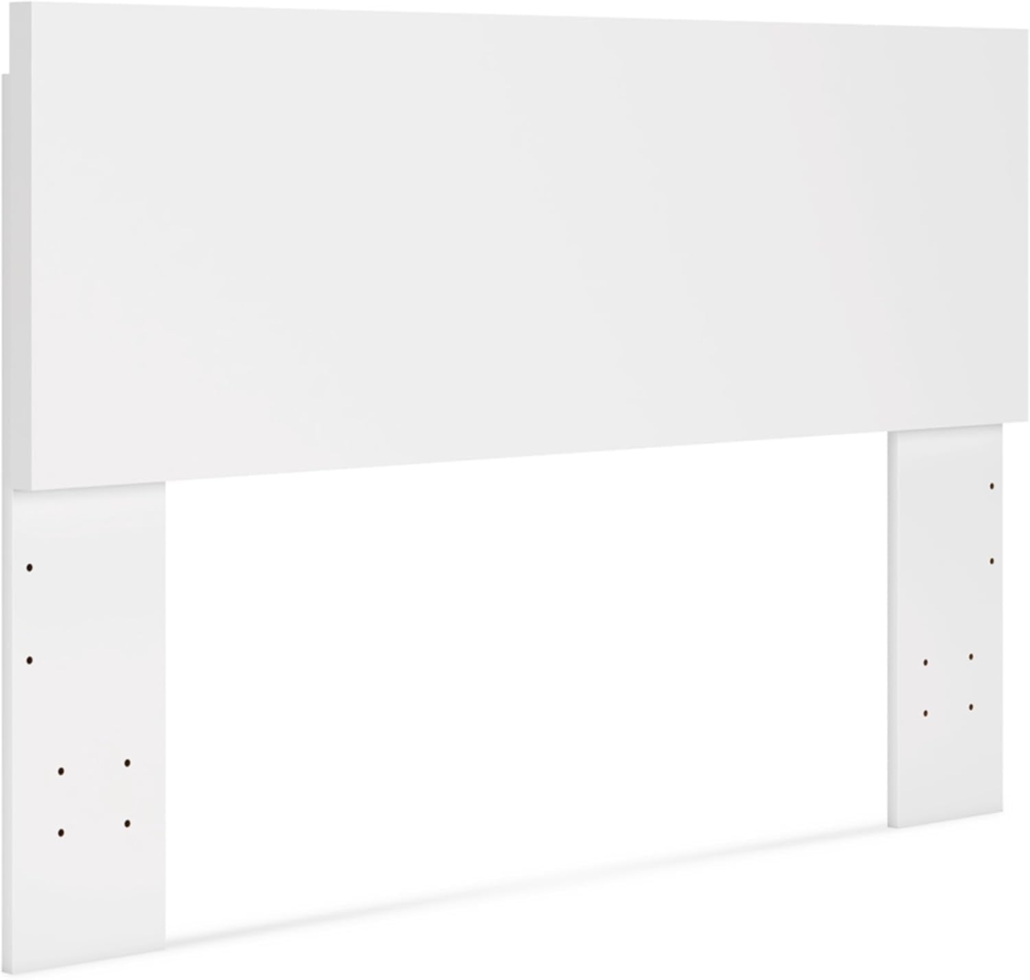 Contemporary Adjustable Height Queen Panel Headboard White