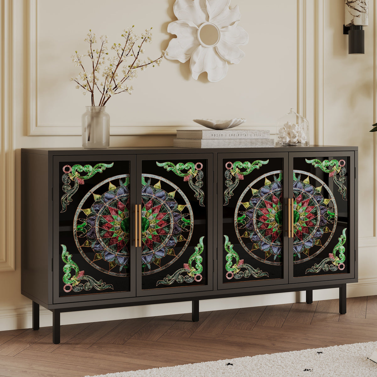 60.3 " Decorative Cabinet with 4 Doors