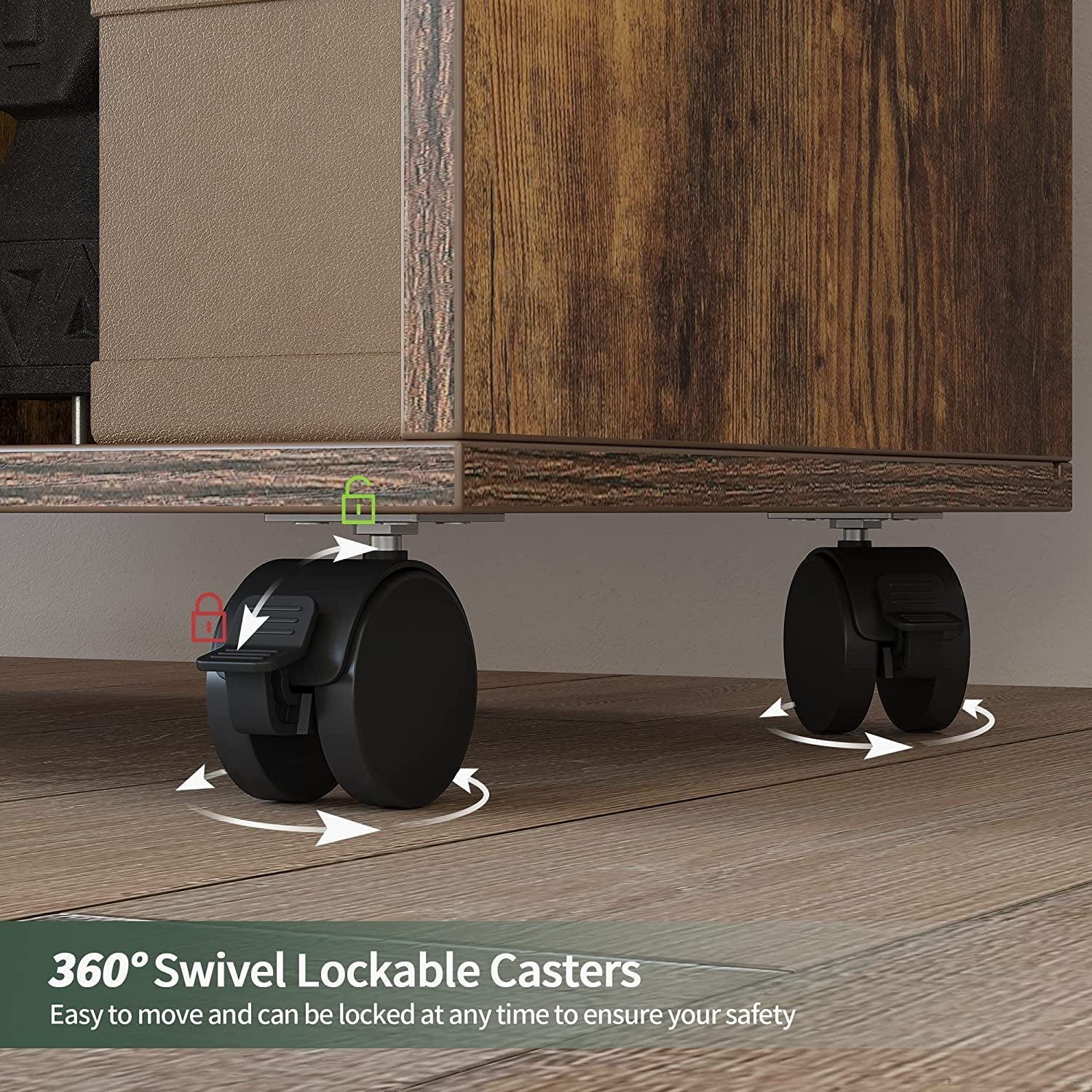 Electric Height Adjustable L Shaped Desk With File Cabinet