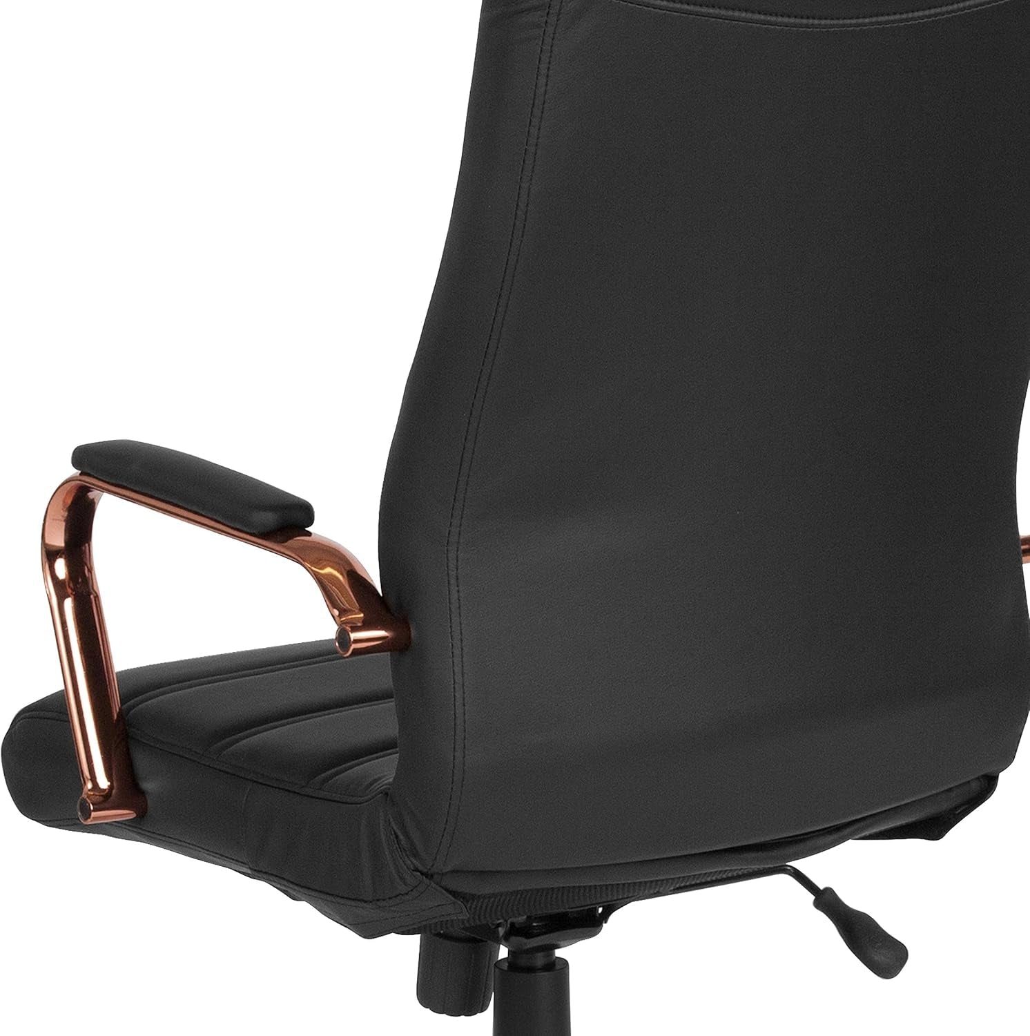Whitney High Back Swivel Desk Chair Black Rose Gold