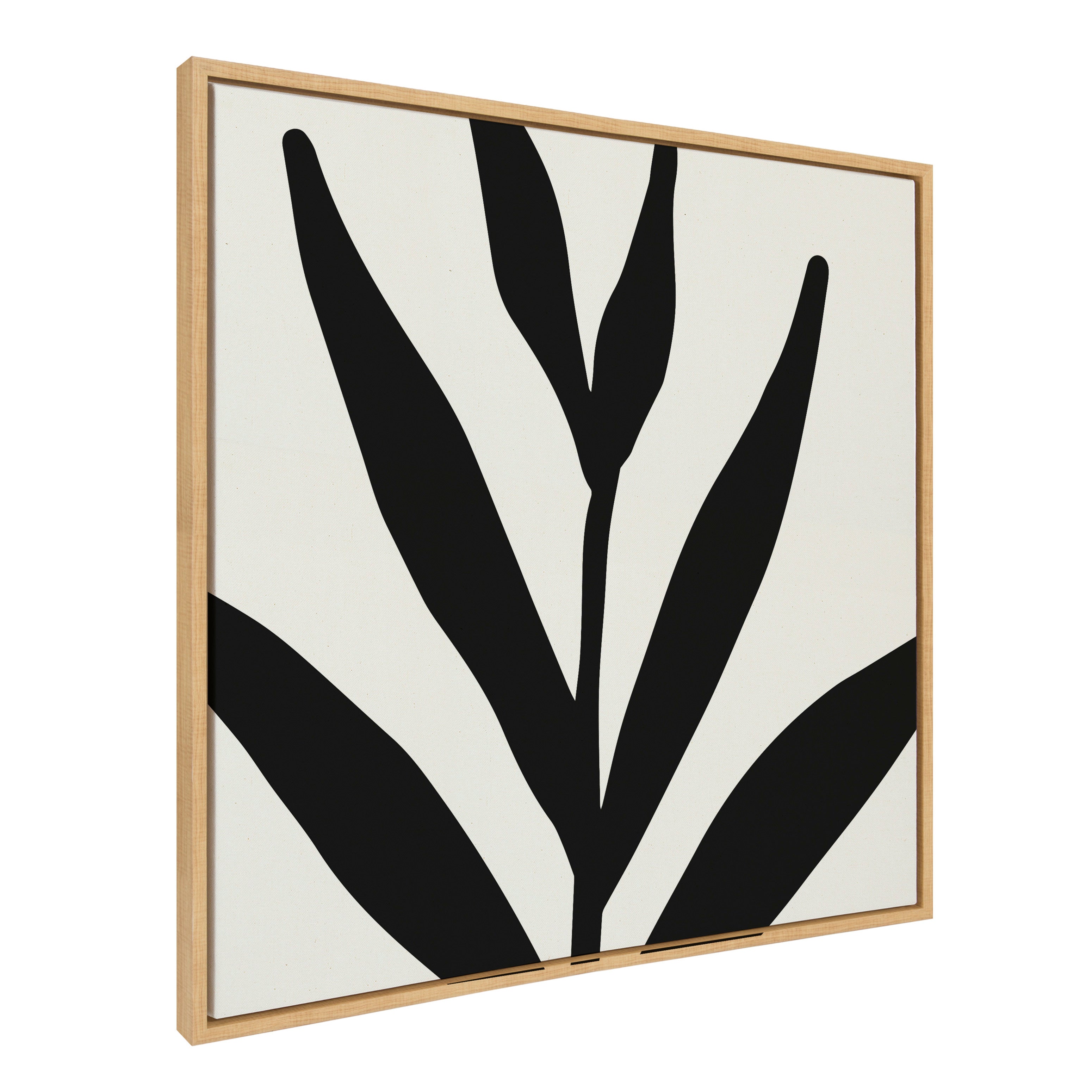 Sylvie Modern Botanical Neutral Abstract 1 Framed Canvas by The Creative Bunch Studio