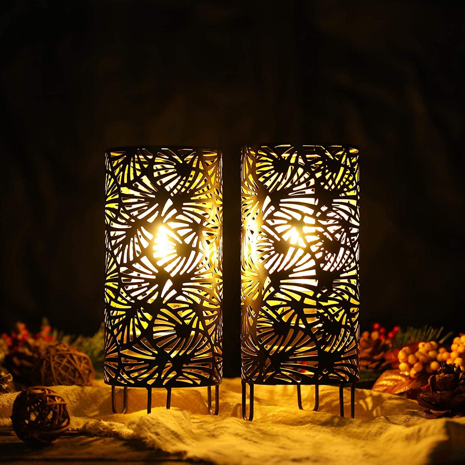 9''High Metal Lamp Battery Powered Metal Lamp(Set of 2)-4