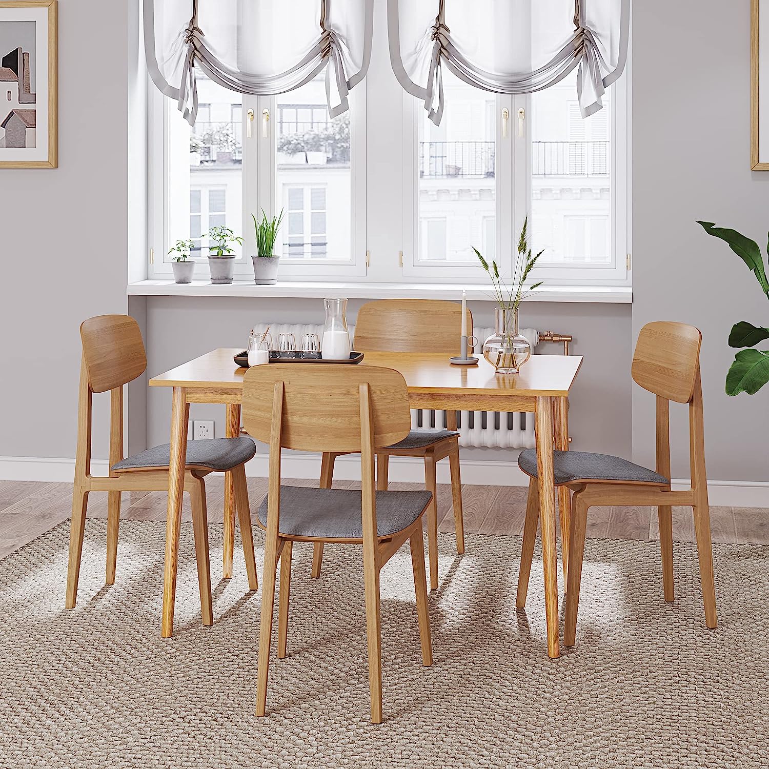Farmhouse Dining Table For Two To Six With Easy Assembly