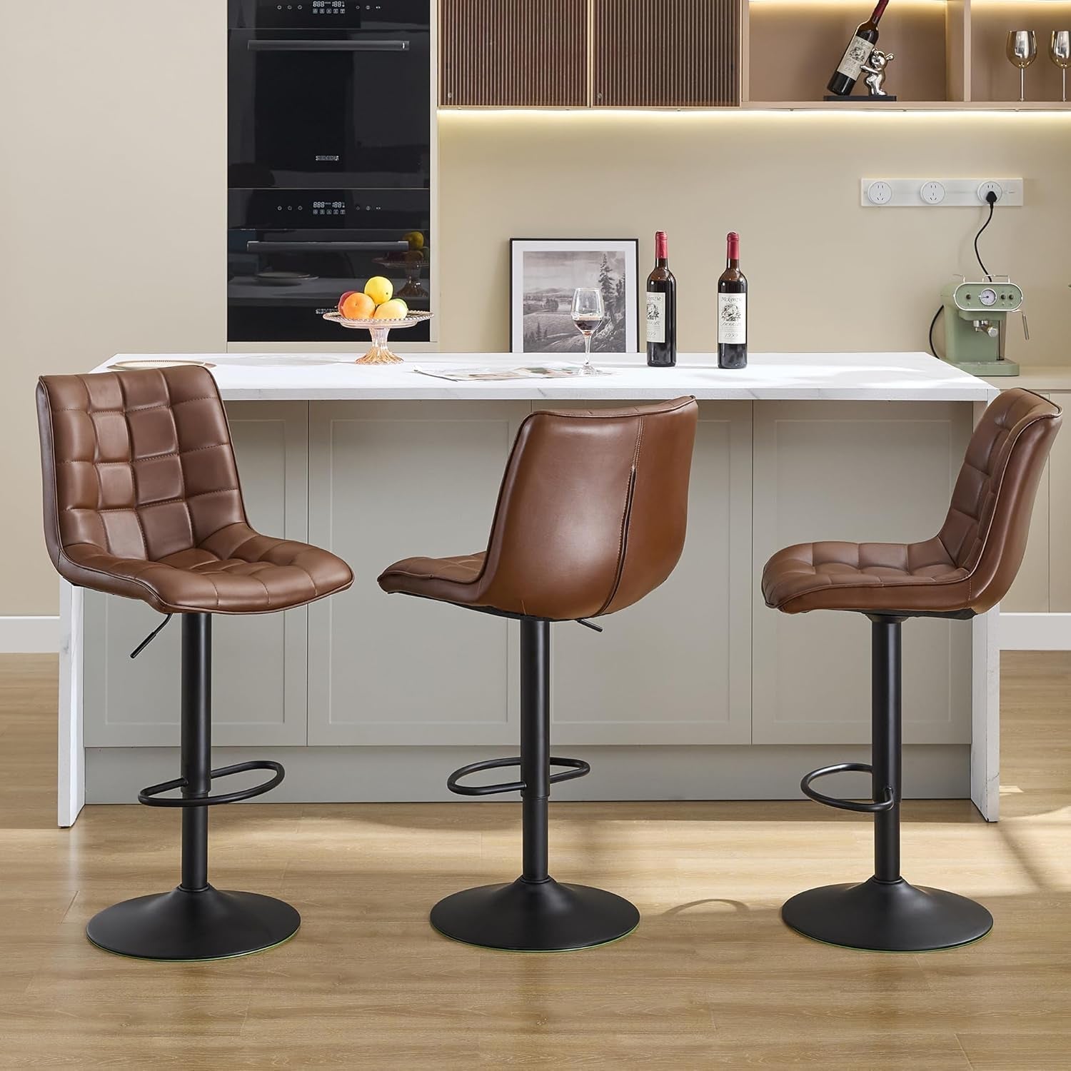 Swivel Counter Height Bar Stools Set of Three