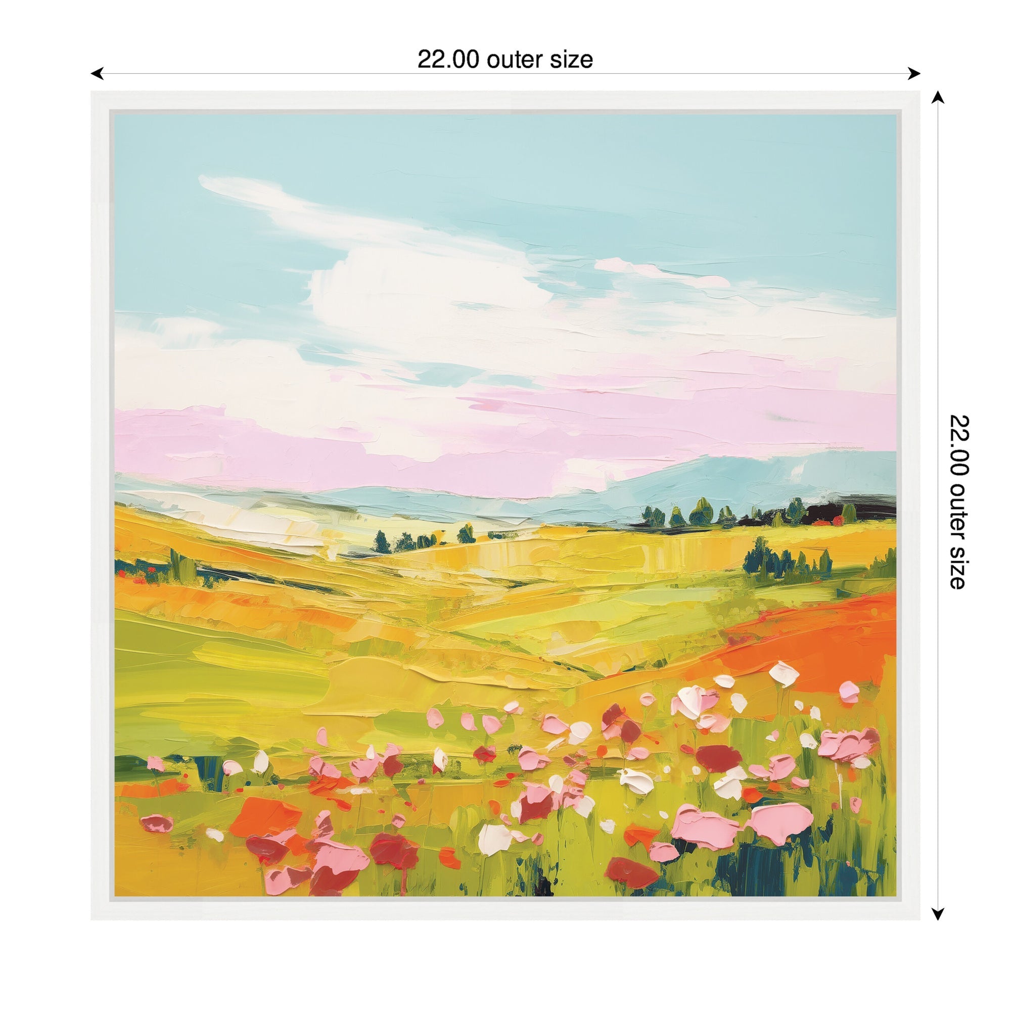 Sylvie Colorful Meadow Landscape Framed Canvas by The Creative Bunch Studio