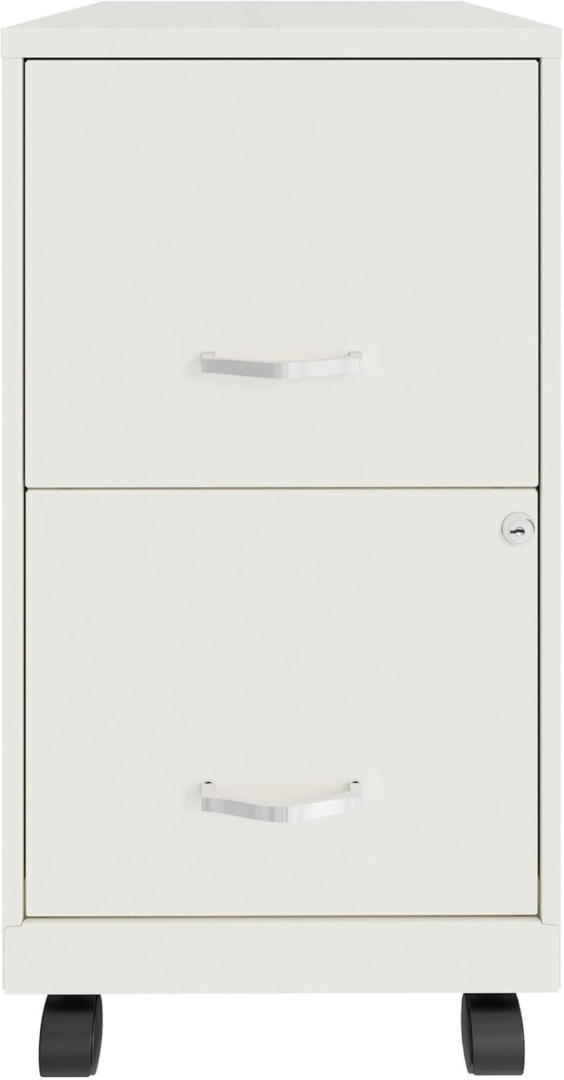 LYS SOHO White Mobile File Cabinet With Locking Two Drawers