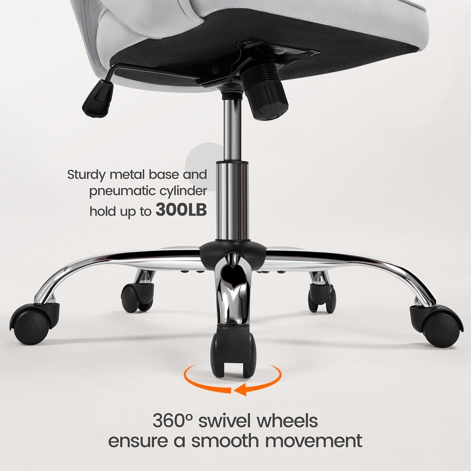 Home Office Chair With Tufted Barrel Back Light Gray